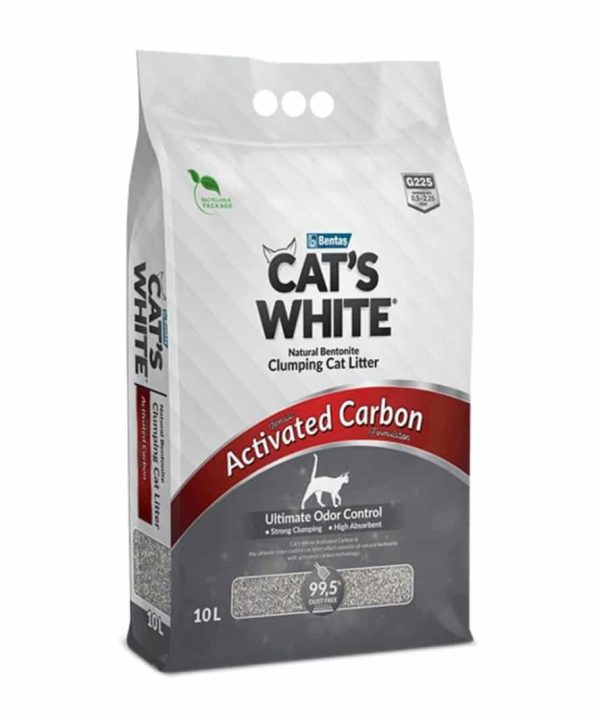 קטס ווייט | חול מתגבש עם פחם פעיל | 10 ליטר